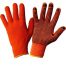Рукавички х/б в'язані з ПВХ крапкою (помаранчеві)